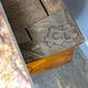 Louis XV curved commode, marble top, bronze fittings and marquetry.