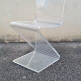 Plexiglas chair zigzag 1970