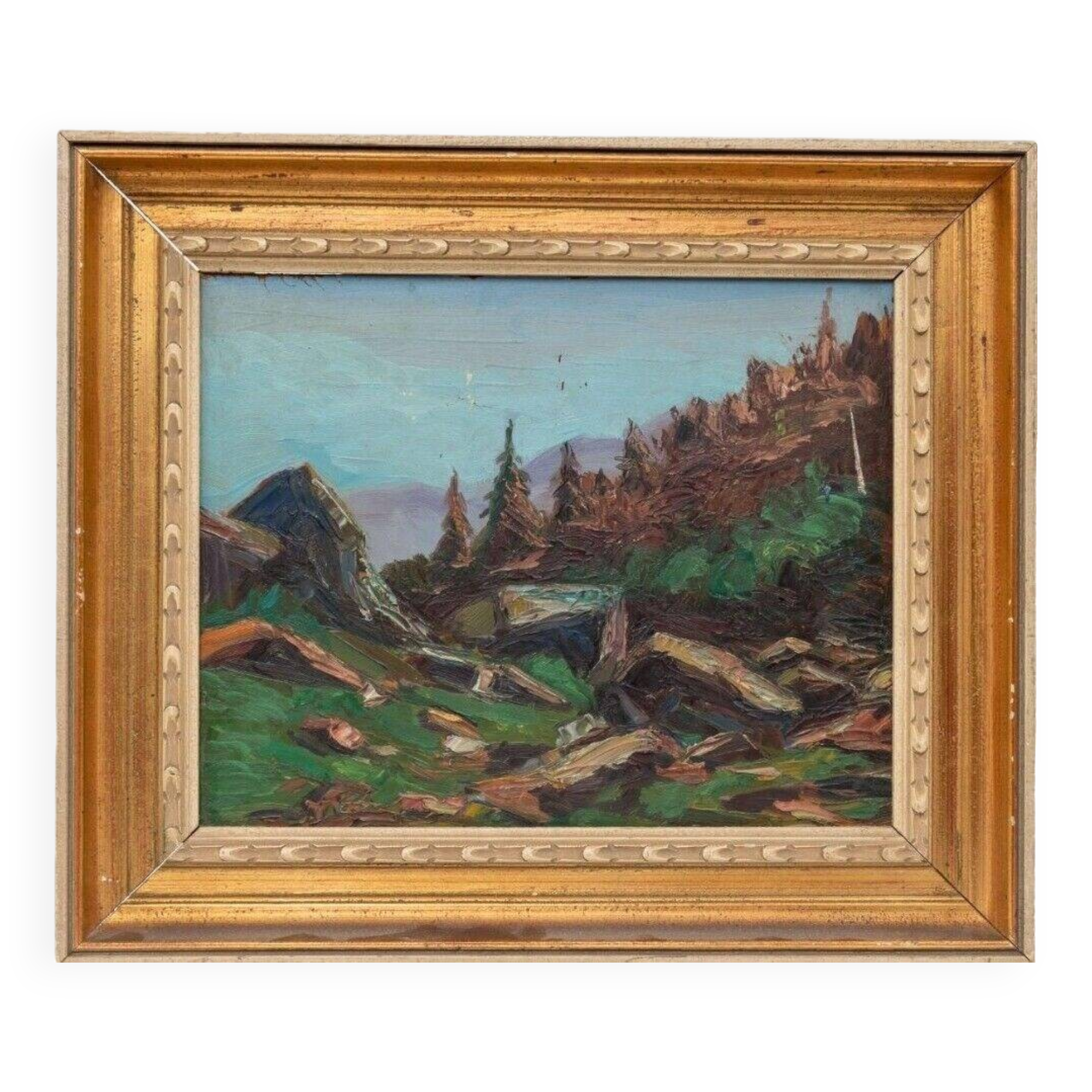 Mid 20th Century Impressionist Style Landscape Oil Painting