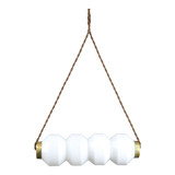 Mid-century opaline & brass pendant lamp