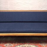Danish teak convertible daybed sofa with backrest compartment, 1960s