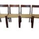 Set of 4 teak and rope chairs from the 60s