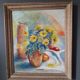 Ancient painting depicting a bouquet of flowers.