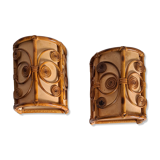 Paire d'appliques en bambou