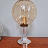 Amber Glass Table Lamp, Space Age Style, 1970s