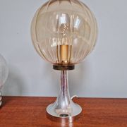 Lampe de table en verre ambré, style Space Age, années 70