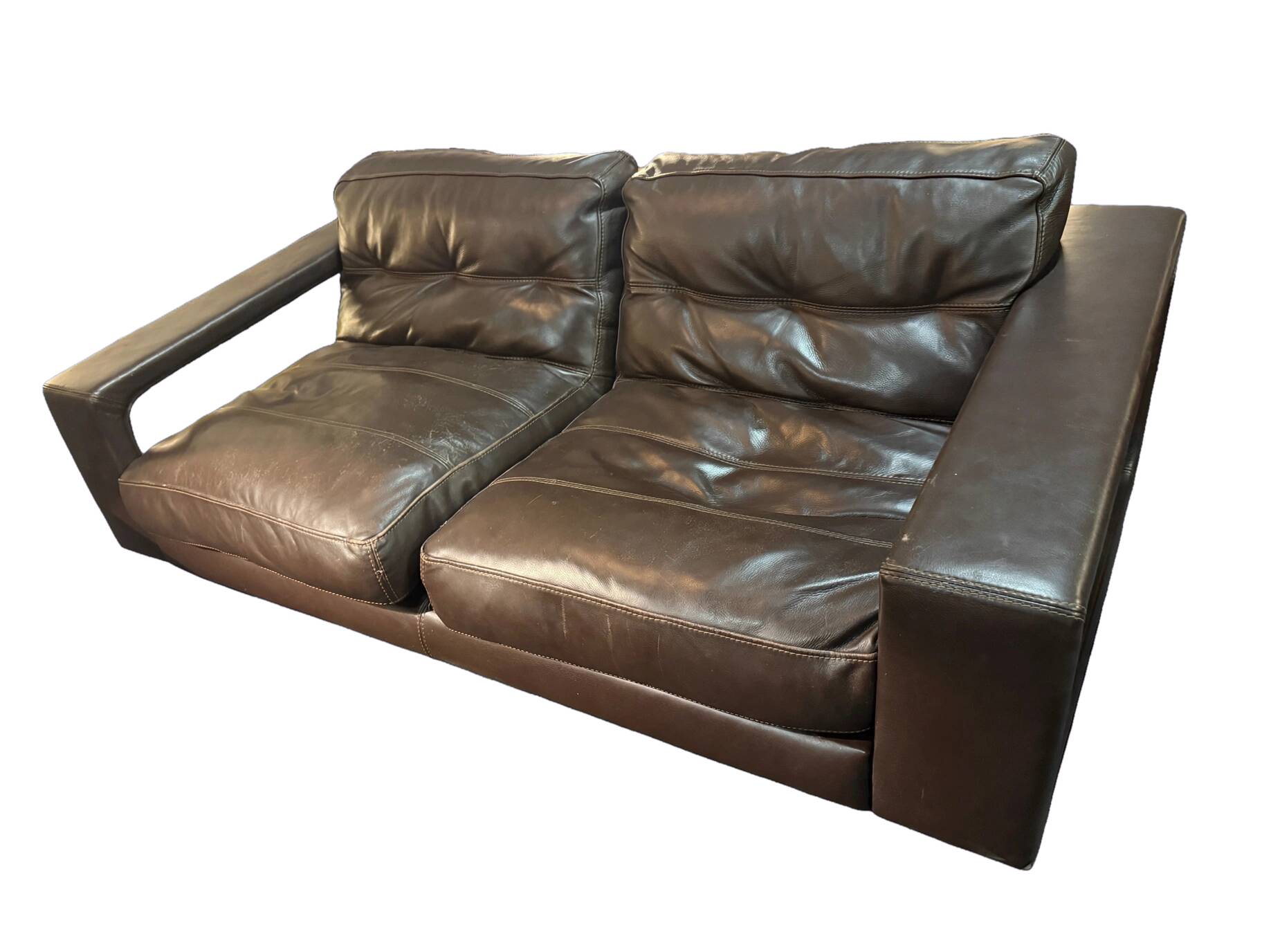 Two-seater leather sofa – Paul Daveluy by Steiner Paris – 1970s