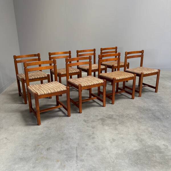 Set of 8 vintage Asko dining chairs, Finland 1960s