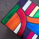 Multicolored stained glass Cube side table 50*50