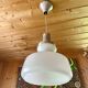 Lustre opaline blanche, vintage, année 70