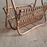 Rattan magazine rack