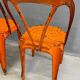 Set of four industrial metal dining chairs by Joseph Mathieu, painted steel, 1920s, France