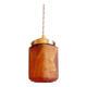 Art Deco pendant light in amber-colored crackled glass, 1920-30