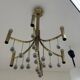 Chandelier en laiton de style mid-century moderne attribué à Gaetano Sciolari, 1970
