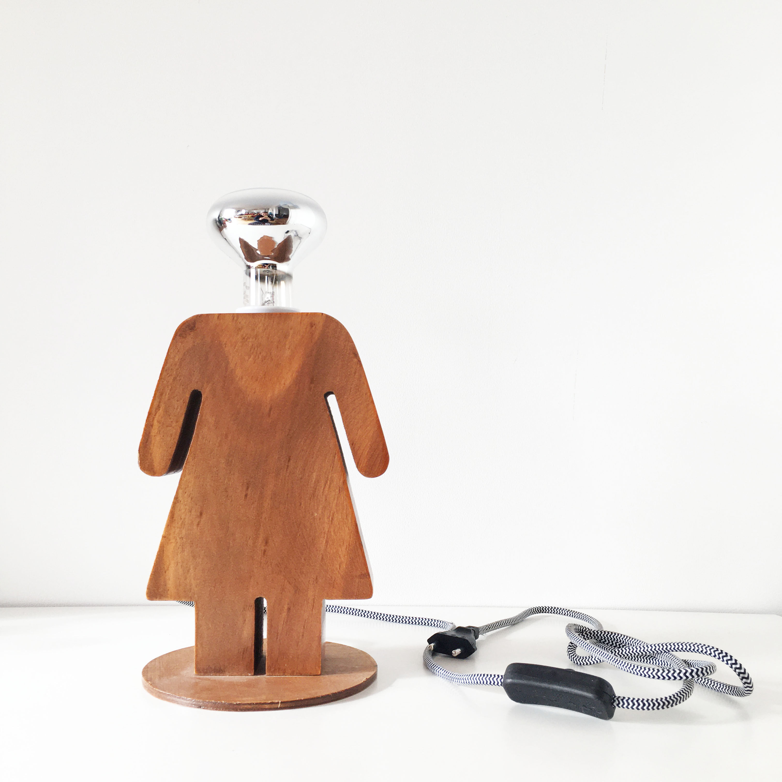 Vintage wooden lamp silhouette