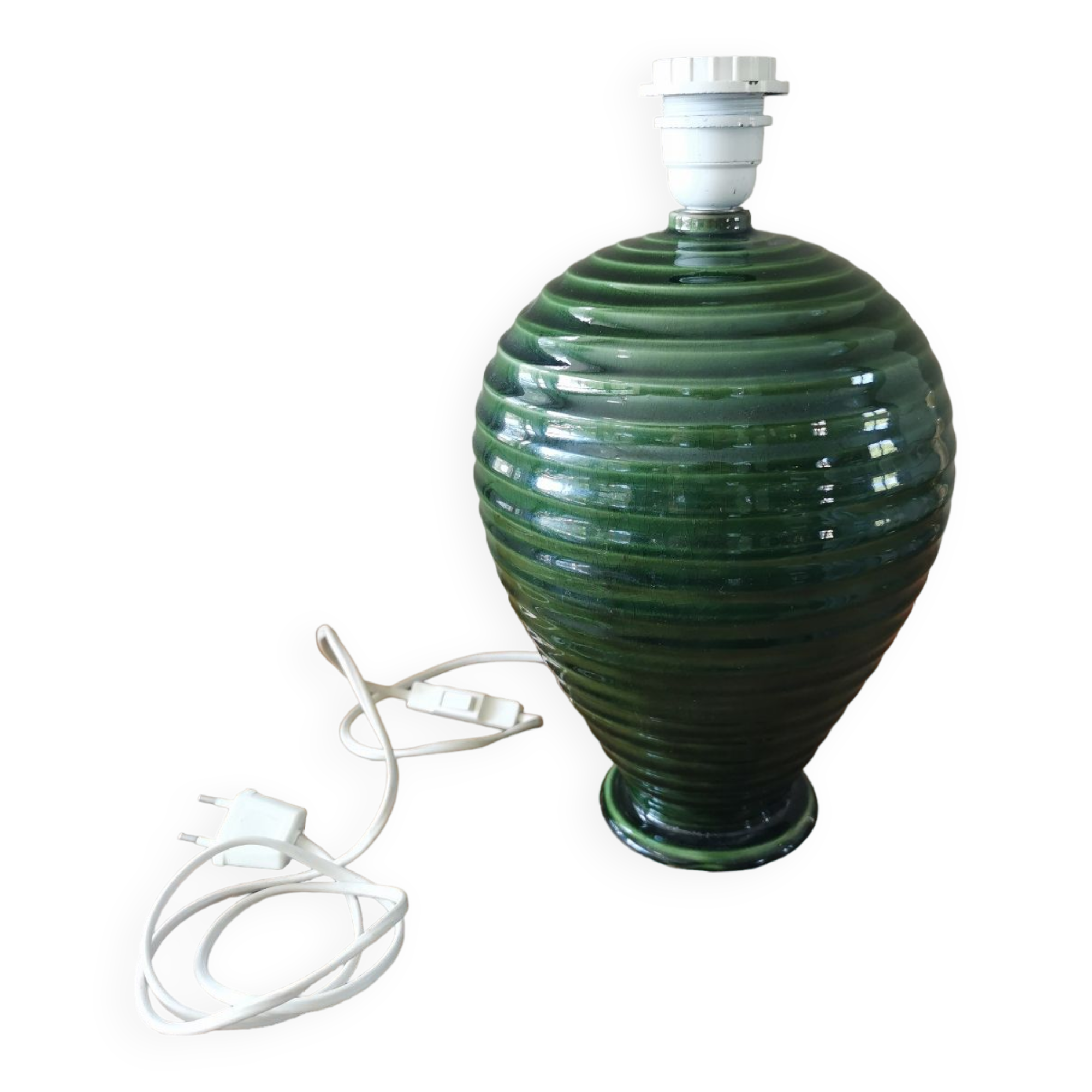 Vintage green ceramic lamp base