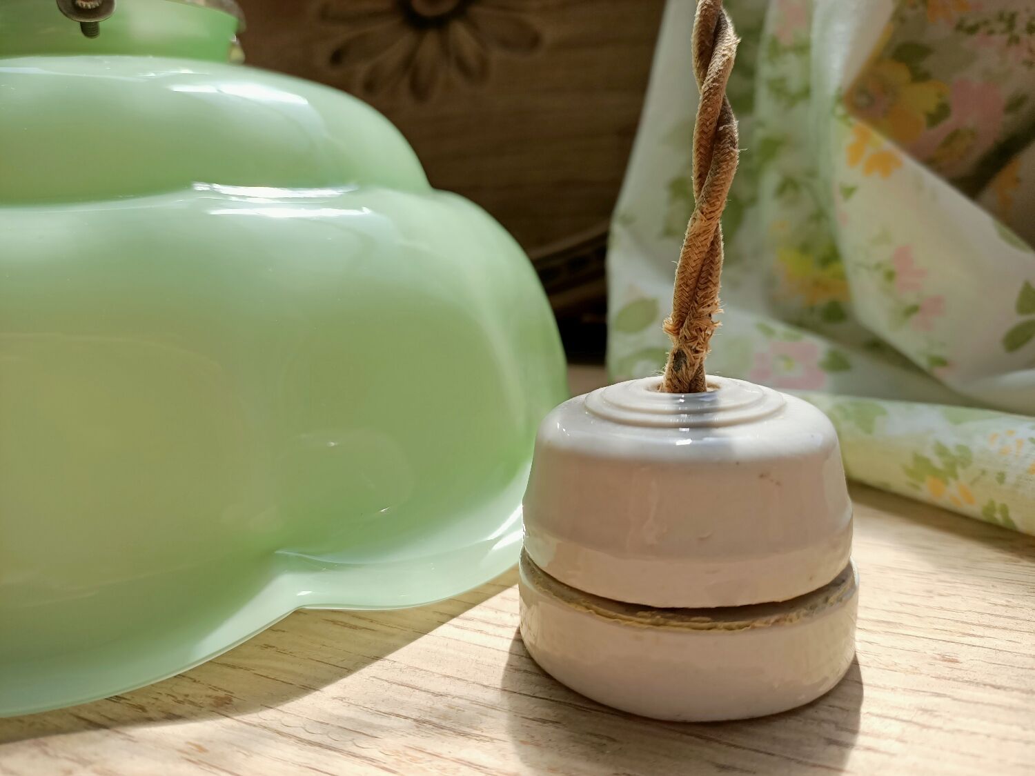 Suspension en verre vert