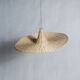 Large suspension, rattan luminaire in hat shape D:80cm