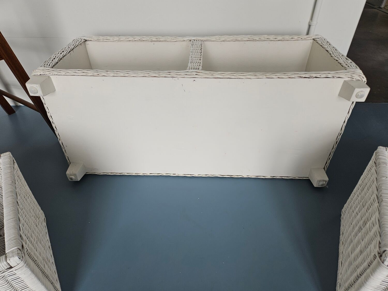 Rattan storage bench