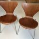 Set of two Franz Hensen series 7 (3107) Arne Jacobsen vintage chairs.