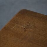 Solid oak dining table with cross base by Danish cabinetmaker, mid-20th century.