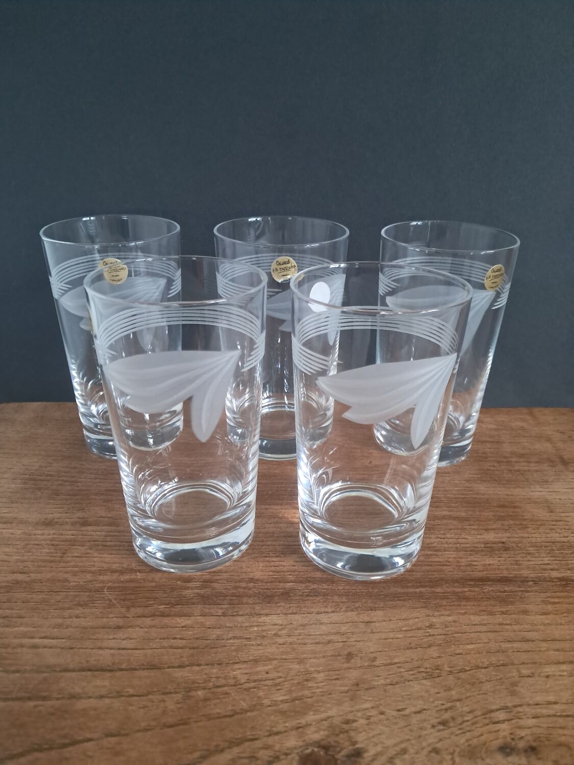 5 new crystal glasses from Arques, Nîmes model.