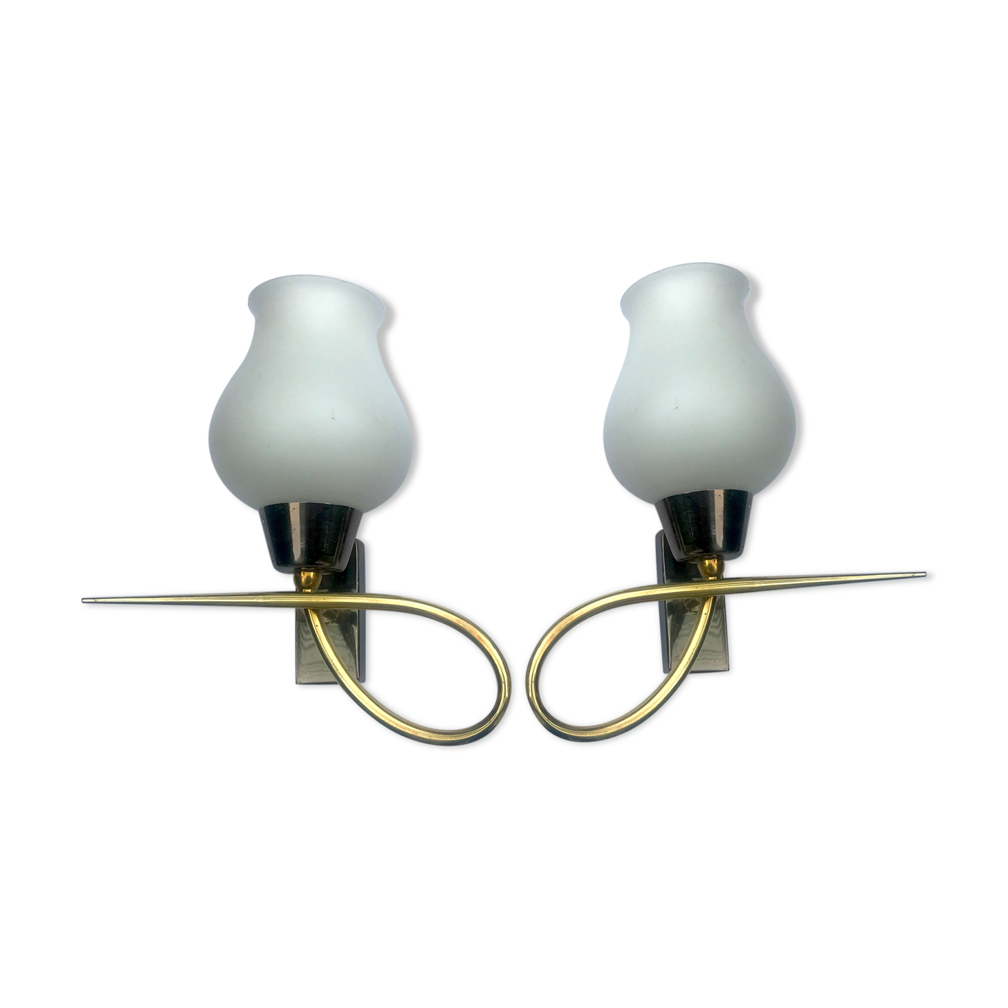 Pair of opaline sconces