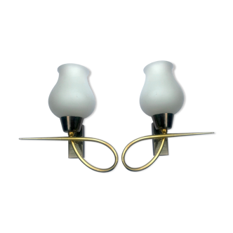 Pair of opaline sconces