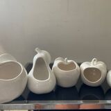 Set of 6 vintage ceramic fruit vases/cachepots