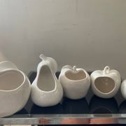 Set of 6 vintage ceramic fruit vases/cachepots