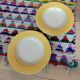 Set of 2 hollow plates opaque porcelain