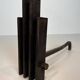 Pair of Modernist Steel Andirons with Vertical Bar Supports