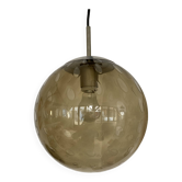 Suspension globe verre bullé ambré RAAK années 60