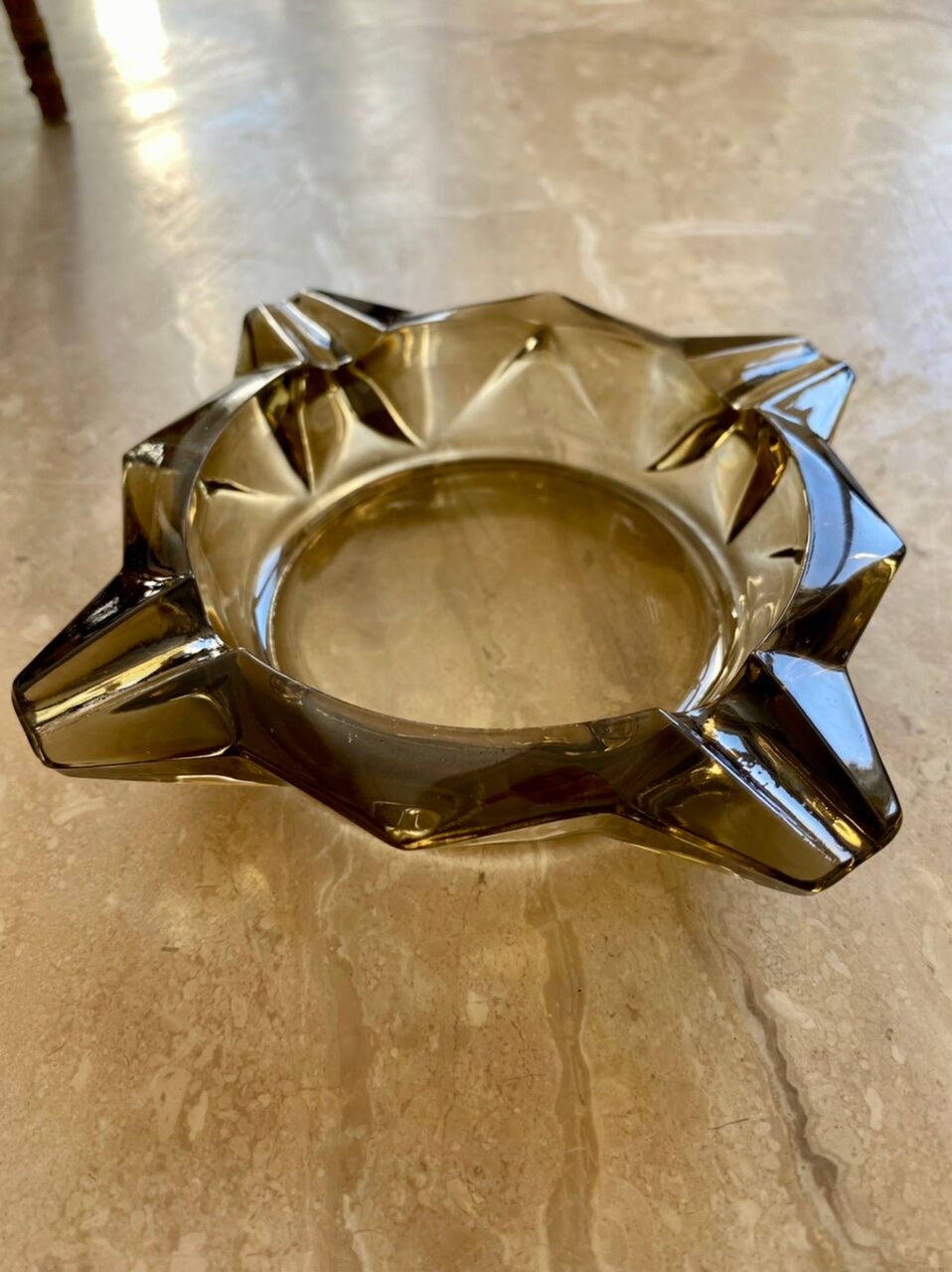 Smoked glass ashtray