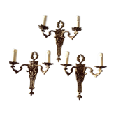 Suite de 3 appliques anciennes en bronze