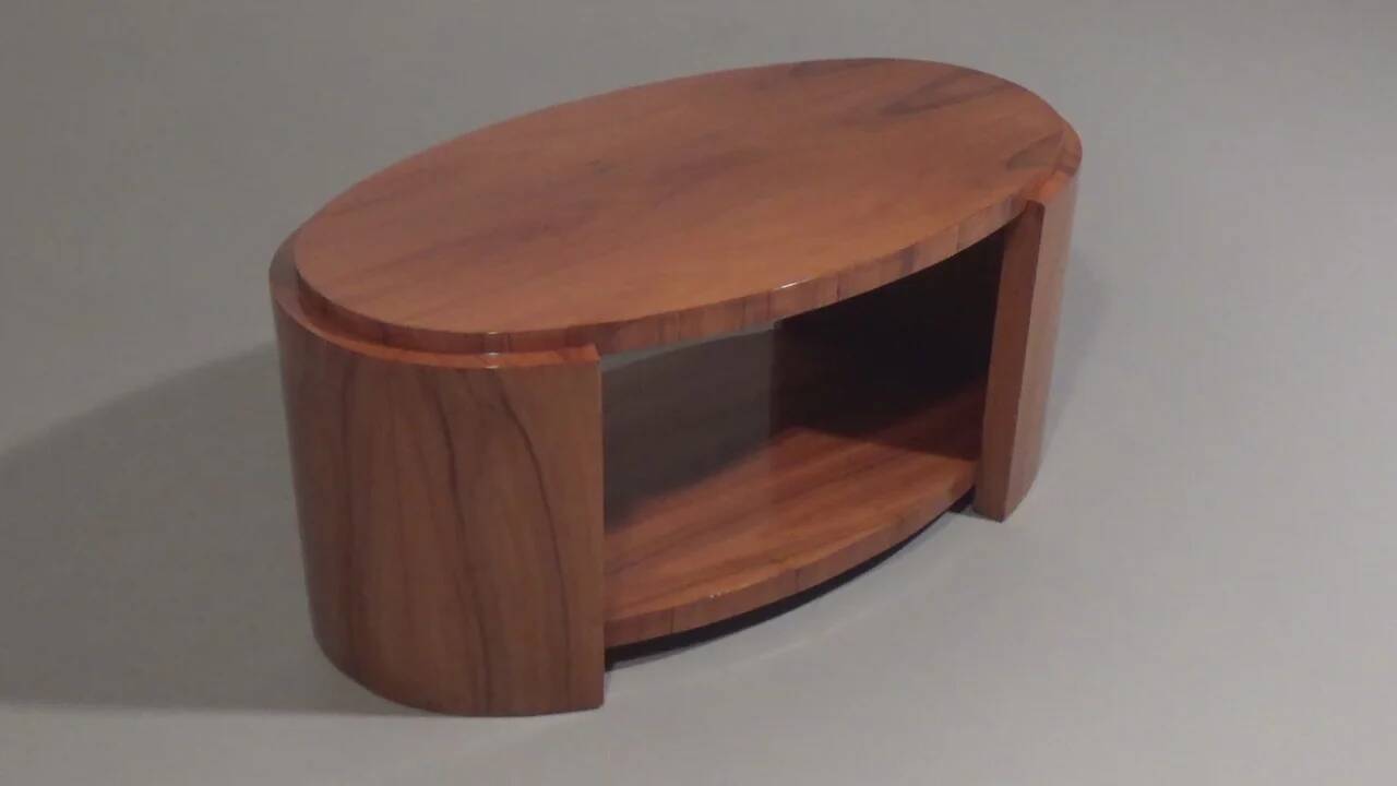 Art Deco French light-wood coffee table