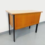 Vintage oak and black wood desk from the 60s
