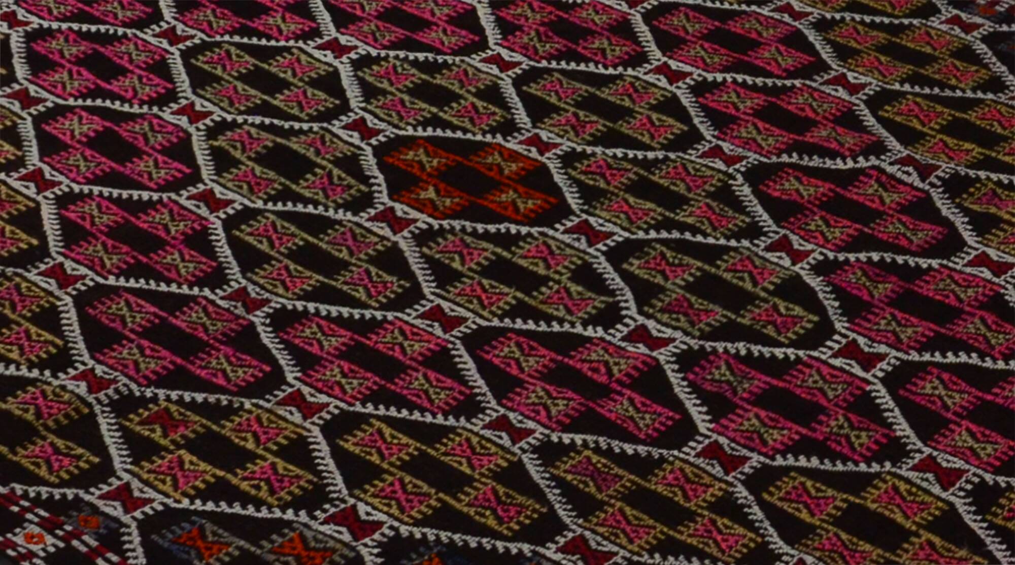 Area kilim rug ,vintage wool turkish handknotted kilim, 300 cmx 165 cm rug