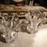 Pair of Vannes crystal vases
