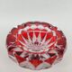 Magnificent crystal ashtray from Lorraine, ruby colour.