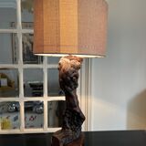Brutalist wooden lamp