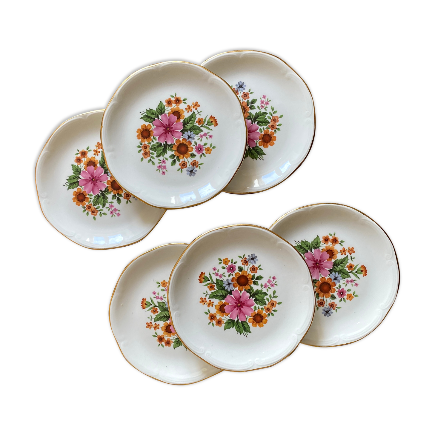 Set of 6 vintage plates from the gien manufacture