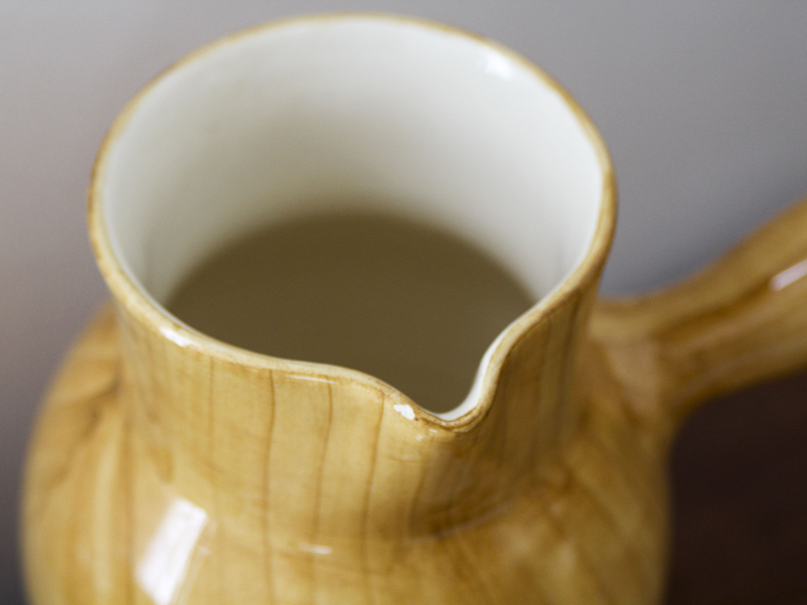 Ceramic coffee set imitation wood Grandjean-Jourdan Vallauris
