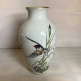 Large porcelain bird and flower vase