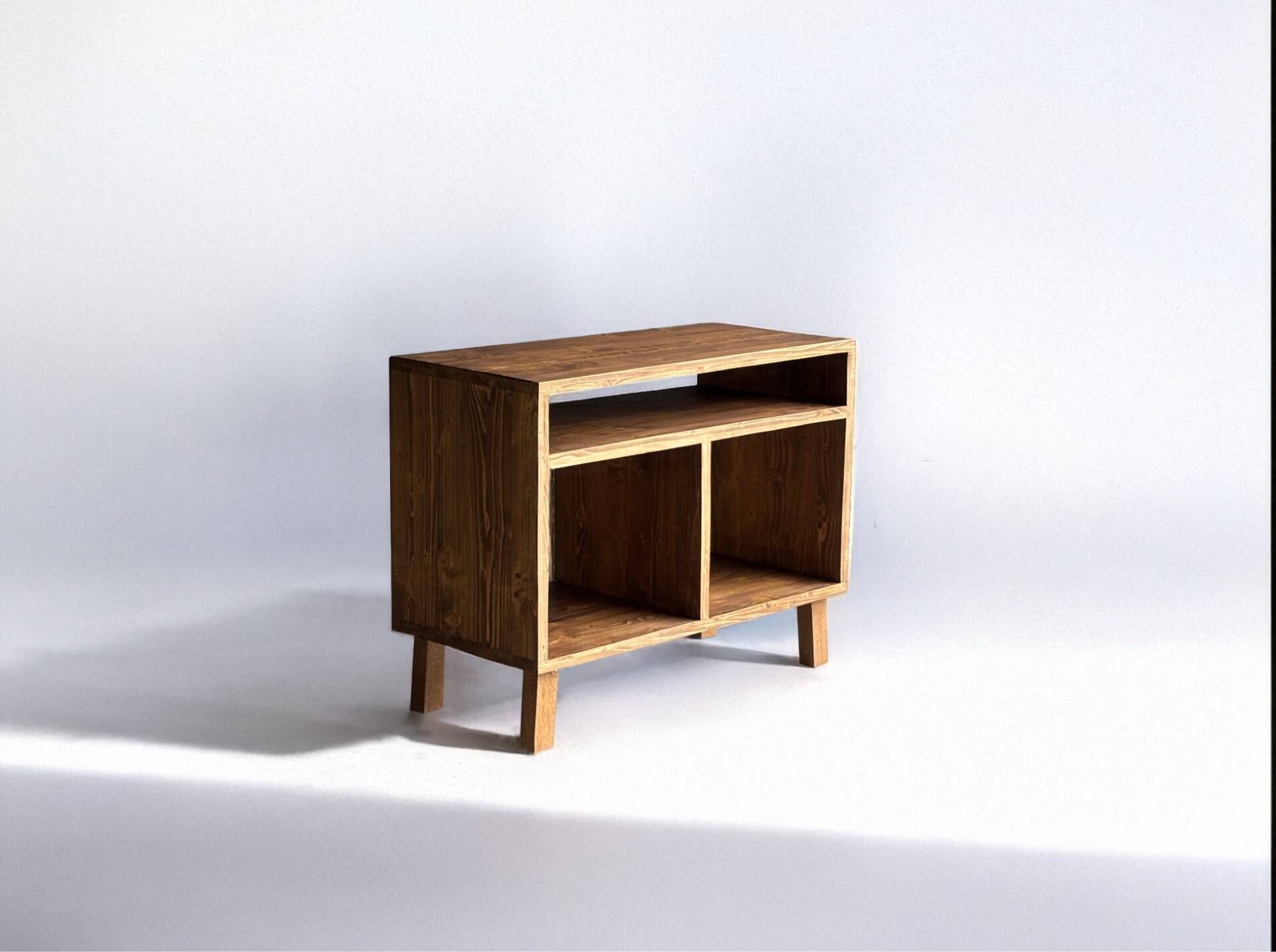 Solid wood vinyl furniture, storage for vinyl records.