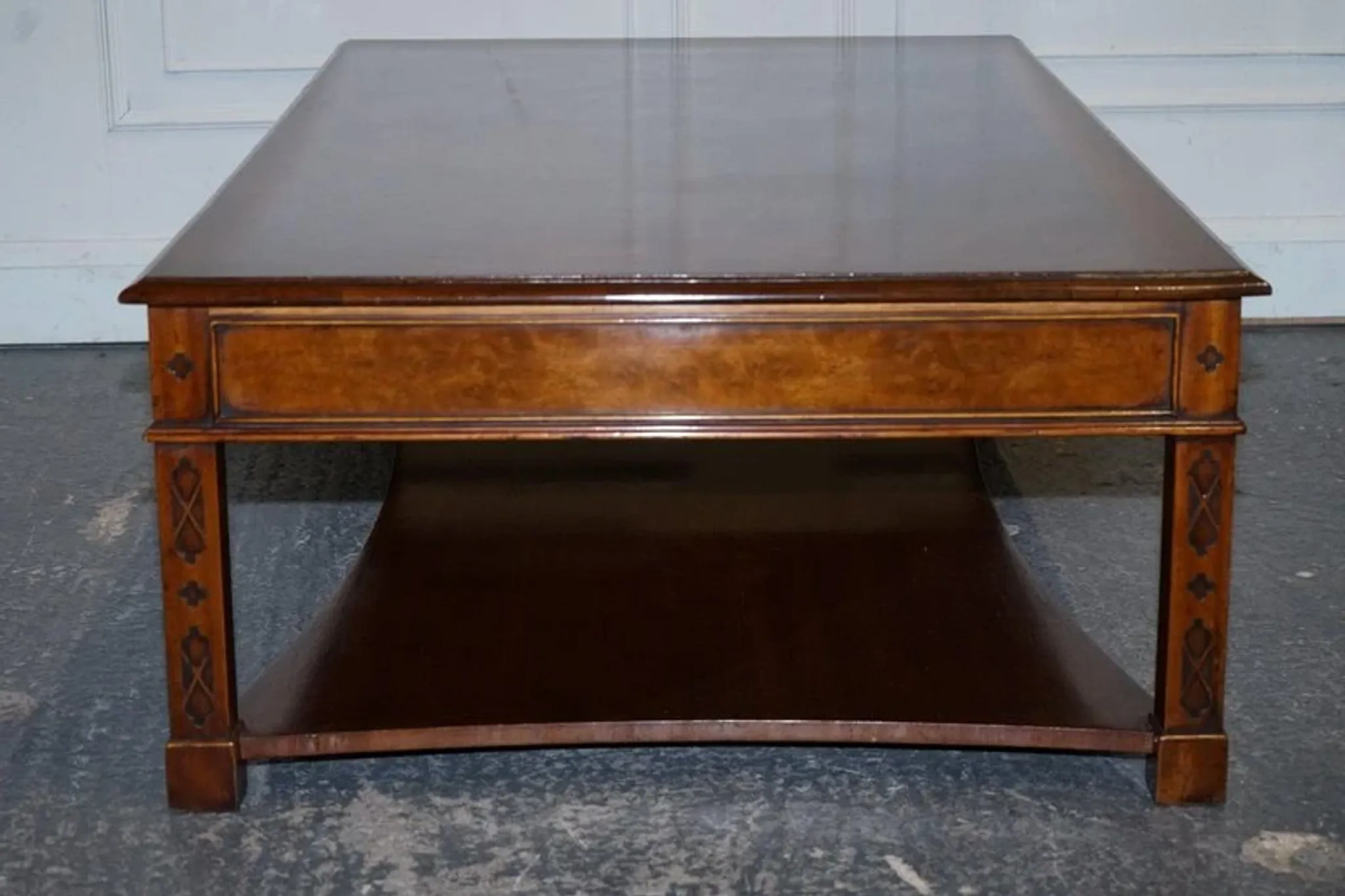 Large Georgian Coffee Table in Walnut Burr by Brights of Nettlebed London