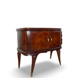 Tables de chevet plaquées en palissandre avec plateau en onyx vert