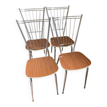 Chaises Formica et chrome
