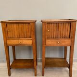 Pair of bedside tables with walnut curtains period directory xviii eme century around 1790
