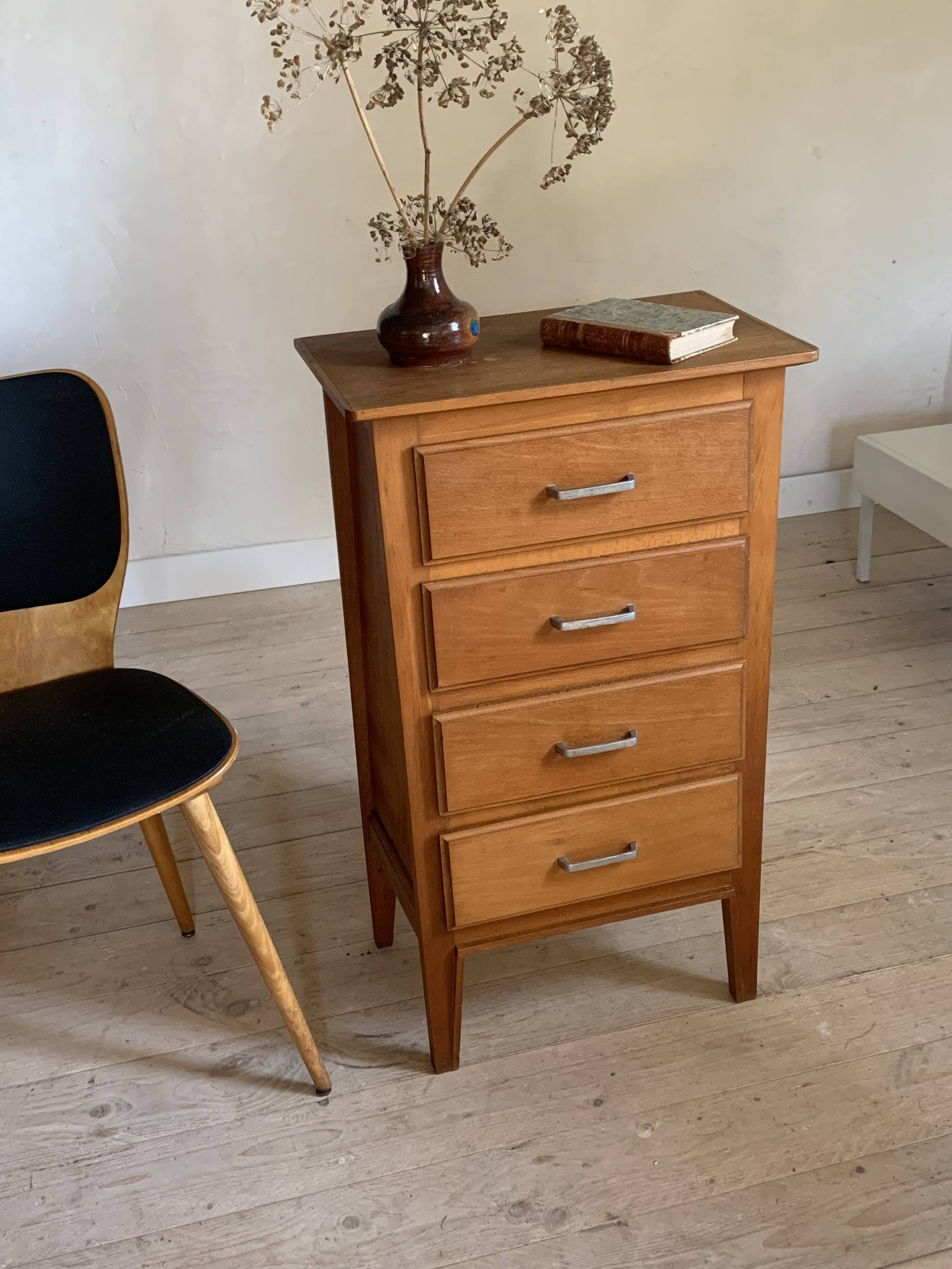 Commode chiffonnier vintage 4 tiroirs